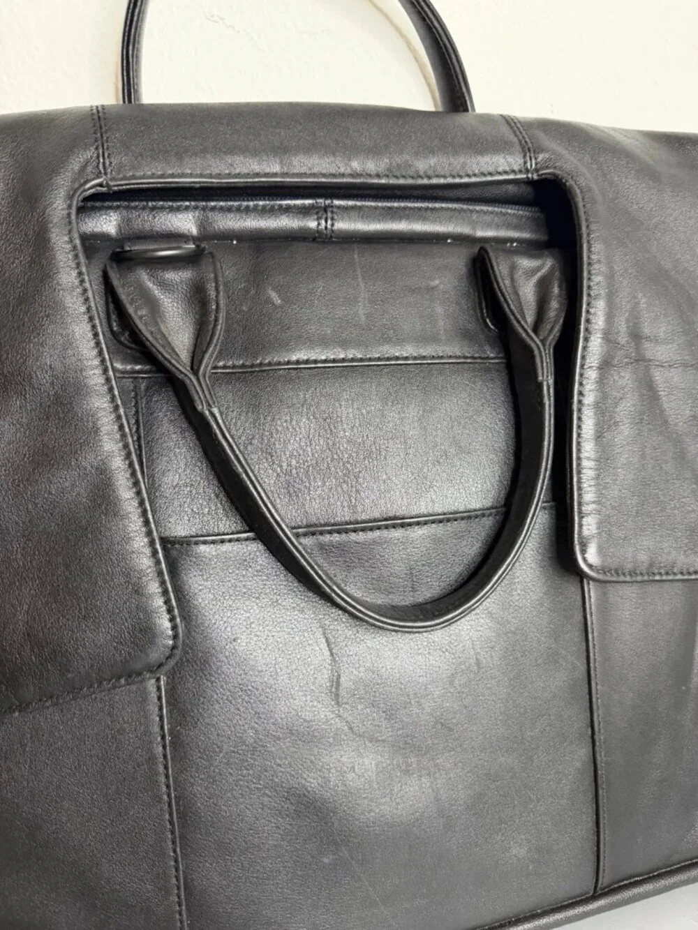 Black Leather Men's Business Bag Briefcase 💼